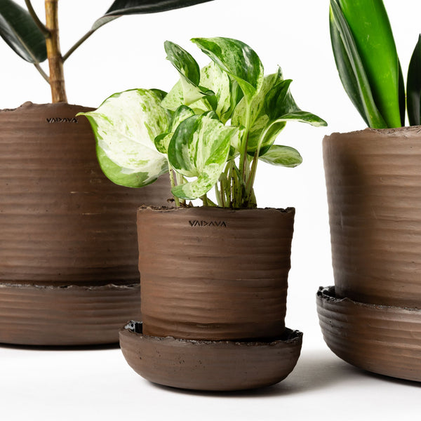 Plant pot with saucer S · SOIL