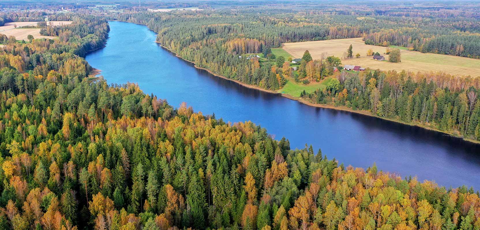 Areal shot of lake Vaidava