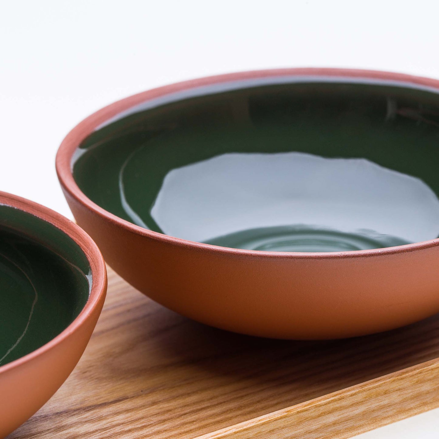 Snack bowl set with tray moss green · Earth