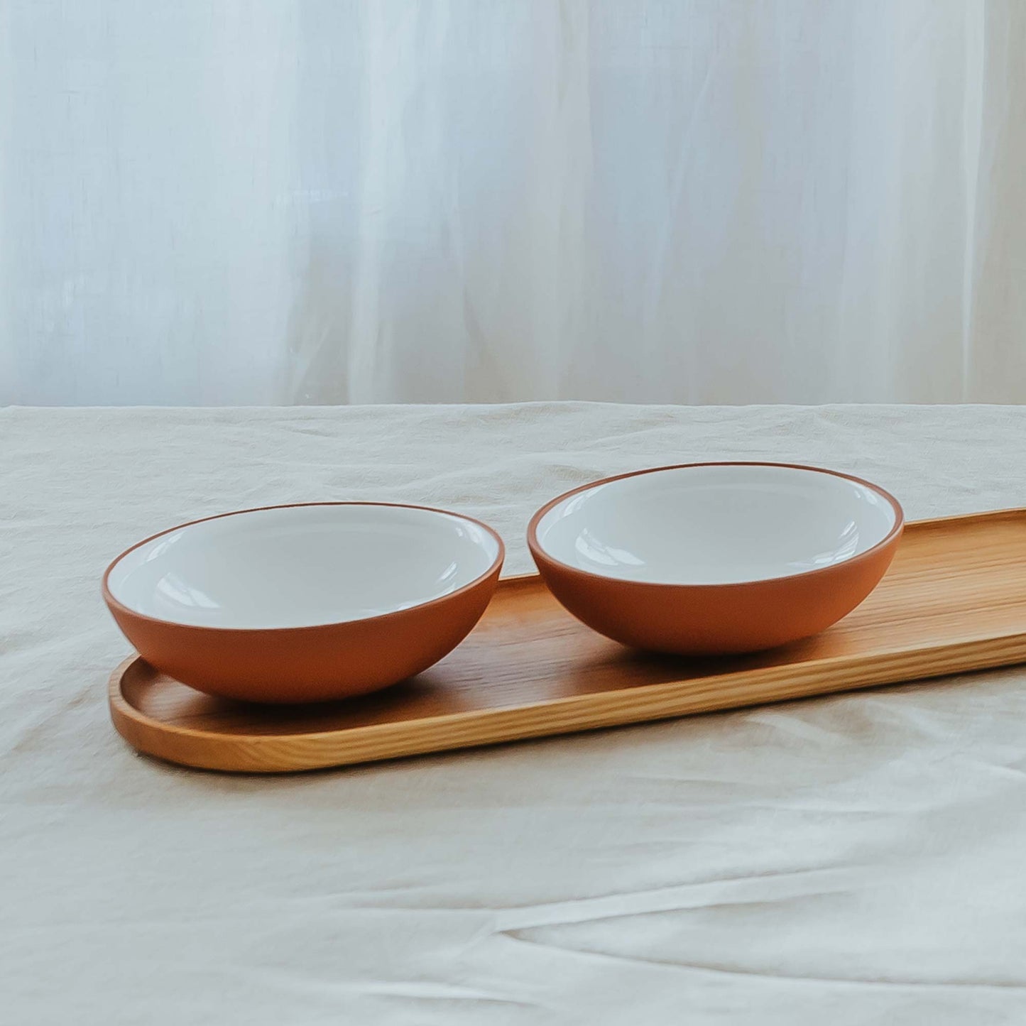 Snack bowl set with tray white · Earth